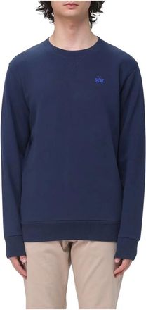 La Martina Sweatshirt met ronde hals - Heren - Sweatshirts - Blauw - 2XL - Katoen - Hoodies & sweatvesten