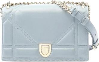 Dior Pre-owned Shoulder Bags, female, Blue, Size: ONE SIZE Pre-owned Leather crossbody-bags