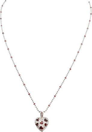 Hidalgo Womens Enamel Hearts Necklace In Red