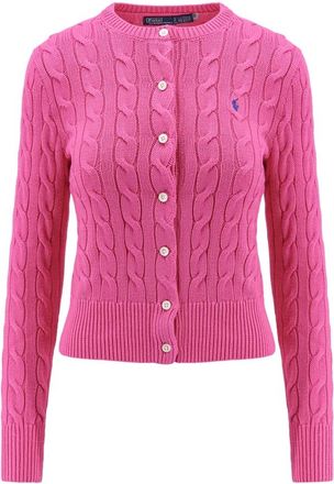 Polo Ralph Lauren Geborduurd Logo Katoenen Vest met Knopen - Dames - Vesten - Roze - L - Katoen - Truien & Vesten