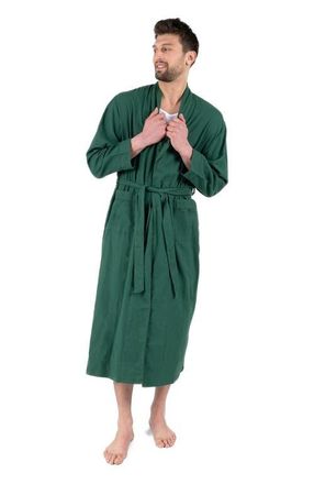 Leveret Mens Flannel Robe, 100% Cotton in Green at Nordstrom, Size Xxx-Large