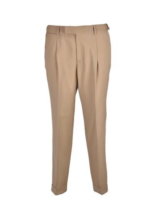 Paoloni Paoloni Classic Virgin Wool Trousers - Beige