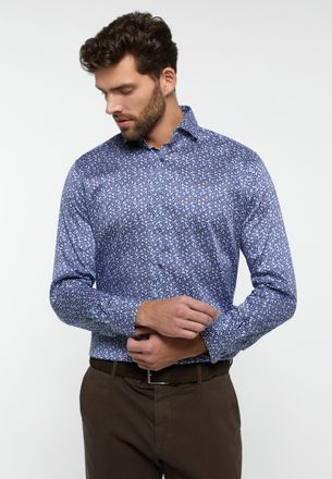 Eterna Langarmhemd ETERNA MODERN FIT, Herren, Gr. 40, Normalgr&ouml;ssen, blau, Twill, 42% Baumwolle, 4% Elasthan, 54% Lyocell, tailliert, Manschette, Hemden Lang