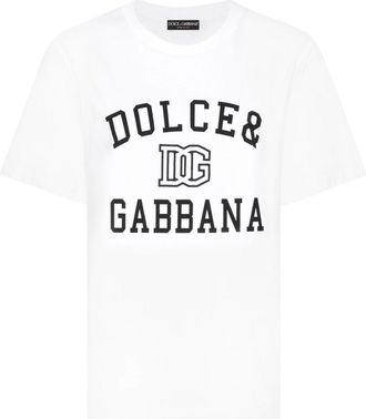 Dolce & Gabbana logo-print T-shirt - women - Cotton - 38 - White