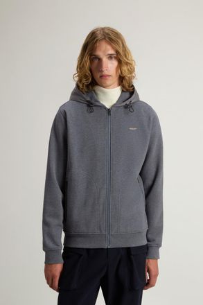 Woolrich uomo Felpa con cappuccio ibrida in puro cotone e nylon Grigio Taglia XXL