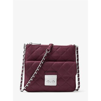 Michael Kors Sloan Medium Quilted-Leather Crossbody Bag - Plum