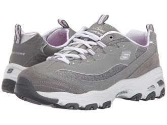 Skechers Womens Dlites Me Time Wide Fashion Sneaker, Grey White, 2.5 UK Wide