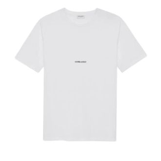 Saint Laurent Logo Cotton T-Shirt - female - Saint Laurent - T-Shirts - White - L - Tops