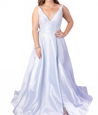 Sherri Hill A-Line Hot Fix Gown In Ice Blue