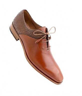 Mezlan Mens Calf-Laser Print Wholecut Lace Up Shoes In Camel Brown