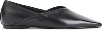 Toteme Zwarte Nappa Leren Ballerina - Dames - Ballerinas - Zwart - 40 EU - Leer - Schoenen