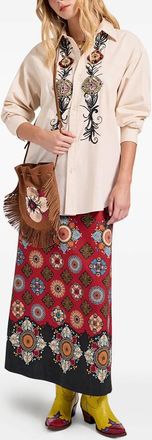 La DoubleJ Borsa a spalla con paillettes - Marrone