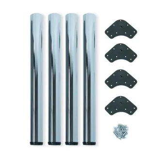 Emuca Emuca - Lote De 4 Patas Para Mesa, Di&aacute;metro 60mm, H 710mm, Acero, Cromado