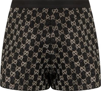 Gucci Womens Shorts With Rhinestones Black Viscose