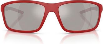 Ferrari 65mm Oversize Pillow Sunglasses in Red Matte Ferrari /Grey at Nordstrom