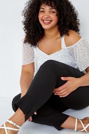 Roman Elastic Waist Full Length Trousers