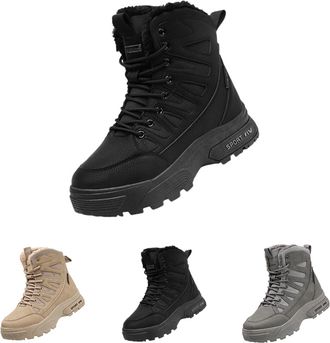 Generic Mens Winter Hiking Shoes Mens Chunky Platform Boots High Top Thicken Boots Outdoor Trekking Shoes Air Cushion Sport Shoe Warm Walking Sneakers For Saf