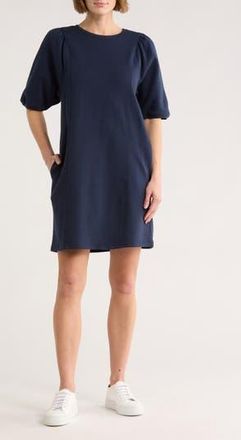 Melrose and Market Puff Sleeve Knit Dress in Navy Still at Nordstrom Rack, Size Xx-Large