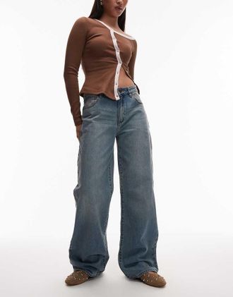 Abrand 95 - Jeans ampi a vita medio alta azzurro slavato-Blu