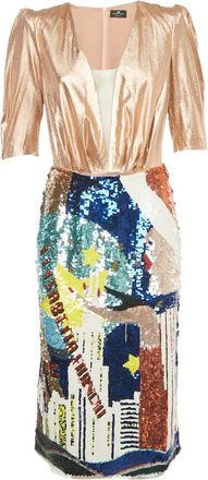 Elisabetta Franchi Pak met pailletten - Beige