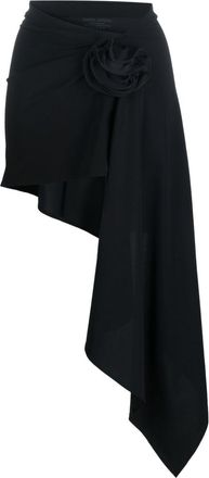 Magda Butrym rose-sash miniskirt - women - Elastane/Polyamide - 34 - Black