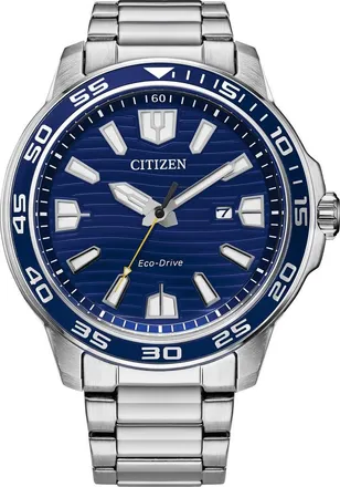 Citizen Eco Drive Stainless Steel Bracelet Watch, 45mm in Silver at Nordstrom Rack