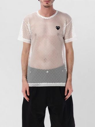 Comme Des Gar&ccedil;ons heart mesh crew neck short sleeve t-shirt