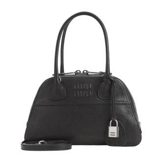 Miu Miu Tassen, Dames, Zwart, ONE Size, Leer, Vivian Nappa Schoudertas