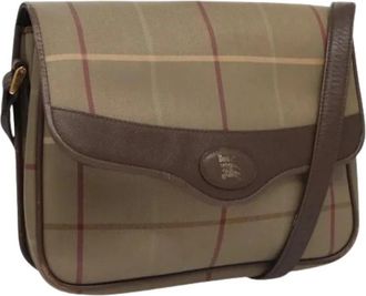 Burberry Pre-owned Vintage Canvas Schoudertas - Dames - Vintage Schoudertas - Beige - ONE Size - Leer - Vintage