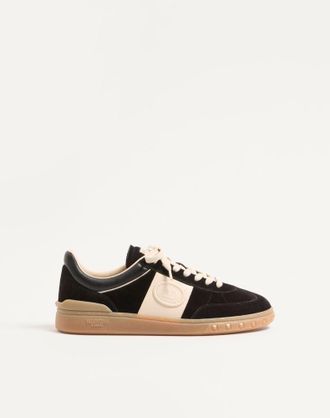 Valentino Garavani Sneaker Low Top Upvillage In Crosta E Vitello Nappato Uomo NERO 40.5