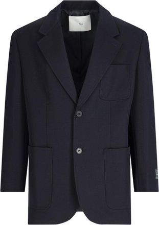 Dunst Single-Breasted Blazer In Blue Wool Blend