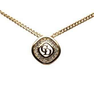 Dior Pre-owned Dior Gold Plated Crystal CD Diamond Pendant Necklace Ladies EHFBWC8LOBWQ04DV