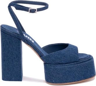 3Juin Blauwe Hakken Sandalen - Dames - Sandalen met hakken - Blauw - 40 EU - Schoenen
