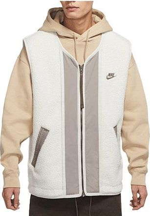 Nike Mens Nike Sportswear Sport Essentials+ Embroidered Logo Fleece Zipper Mineral Gray Vest DD5026-072
