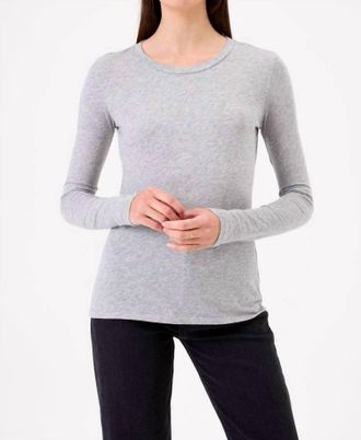 Goldie London Signature Slub Long Sleeve Tee In Gray Heather