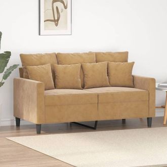 vidaXL Divano a 2 Posti marrone 120 cm in Velluto vidaXL