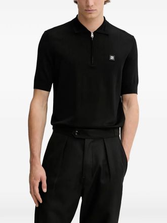 HUGO BOSS zip logo polo shirt - Nero