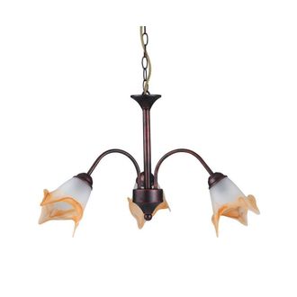 Netlighting 3 Light Multi Arm Pendant Ceiling Light Rust Glass 55.6x37.9cm in Brown | Size: 55.6x37.9 cm