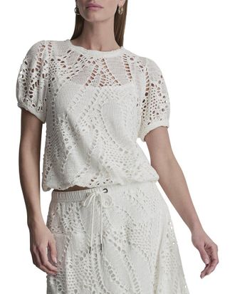 DKNY Dkny Crochet Leaf Top