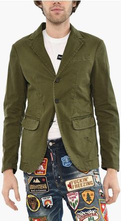 Dsquared2 Distressed Effect Cotton 3 Buttons Blazer size 46