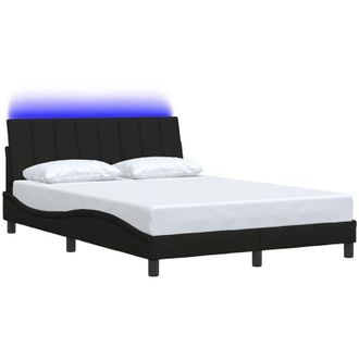 vidaXL Estructura De Cama Sin Colch&oacute;n Hanko Tela Negro 140x190 Cm Vidaxl