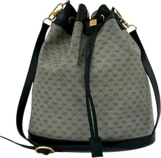 Gucci Pre-owned Bucket Bags, female, Blue, Size: ONE SIZE Pre-owned Vintage Bucket Shoulder Bag