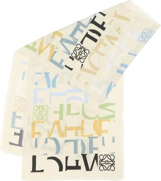 Loewe Sjaal met logopatroon - Beige