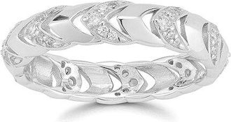 Sphera Milano Silver Cz Chevron Ring