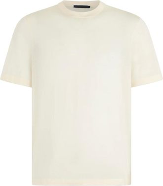 HUGO BOSS By Beckham Gebreid T-shirt - Heren - Tops - Beige - Maat: M Wol