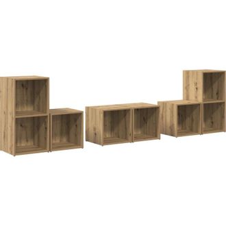 vidaXL Vidaxl - Juego De Muebles De Tv 6 Pcs Roble Artesanal 37 X 35 X 72 Cm