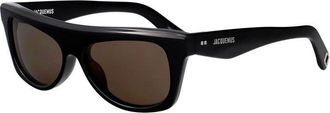 Jacquemus Sunglasses Square Full Rim, Black Frame And Smoke Lens Jac/58C1