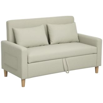 HOMCOM Sof&aacute; 2 plazas 135x71x84 cm beige