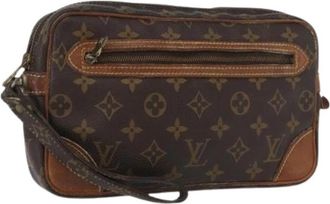 Louis Vuitton Pre-owned Monogram Clutch Tas - Dames - Vintage Clutch - Bruin - ONE Size - Leer - Vintage