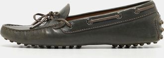Tod's Tods Grey Leather Slip On Loafers